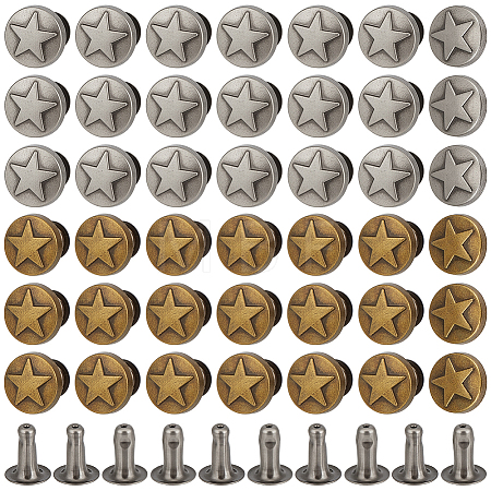 12 Bags 2 Colors Zinc Alloy Decorative Rivets FIND-FG0005-52B-1
