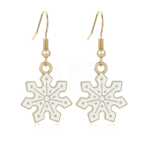 Snowflake Alloy Enamel Dangle Earrings FS-WGD9918-02-1