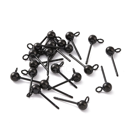 304 Stainless Steel Ball Stud Earring Findings X-STAS-G099-09B-1