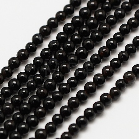 Natural Black Onyx Round Bead Strands G-A130-2mm-K04-1