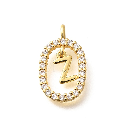 Brass Micro Pave Cubic Zirconia Pendants ZIRC-P123-01G-Z01-1