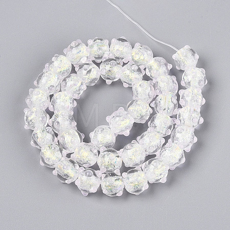 Handmade Foil Lampwork Beads Strands FOIL-T008-02H-1