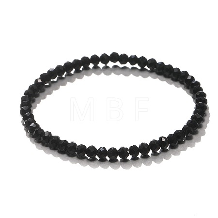 4mm Prism Faceted Rondelle Glass Beaded Stretch Bracelets for Women EH2213-1-1