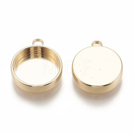 Brass Pendant Cabochon Settings X-KK-S345-220A-G-1