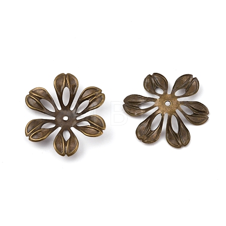 6-Petal Iron Bead Caps IFIN-WH0070-09AB-1