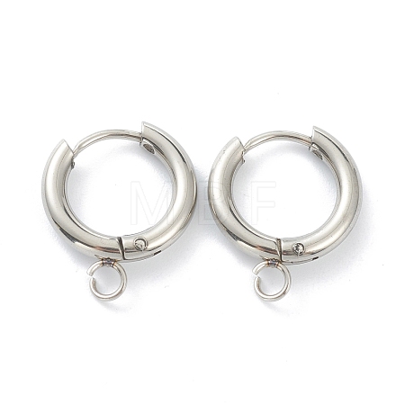 Tarnish Resistant 201 Stainless Steel Huggie Hoop Earring Findings STAS-P283-01B-P-1