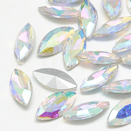 Pointed Back Glass Rhinestone Cabochons RGLA-T083-6x12mm-05-1
