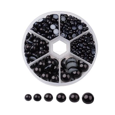 1Box ABS Plastic Imitation Pearl Dome Cabochons SACR-JP0001-25-1