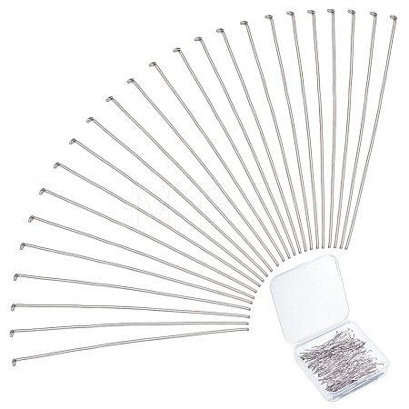 304 Stainless Steel Jewelry Finding Craft Head pins Flat Head Head pins STAS-PH0003-14D-1