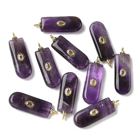Natural Amethyst Pendants G-H328-02G-A05-1