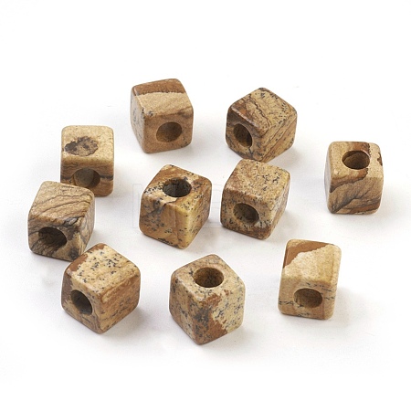 Natural Picture Jasper European Beads G-F580-B05-1