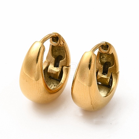Ion Plating(IP) 316 Surgical Stainless Steel Thick Hoop Earrings for Women X-EJEW-G344-01G-1