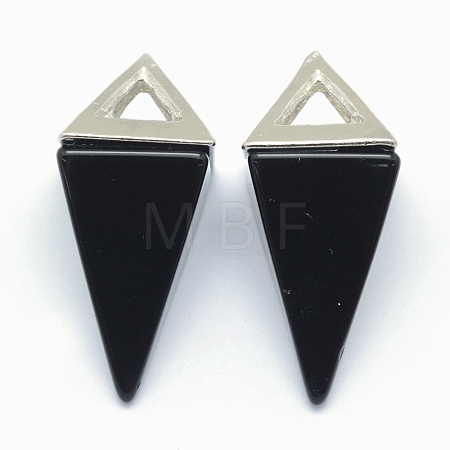Natural Obsidian Pendants KK-E757-D-10P-1
