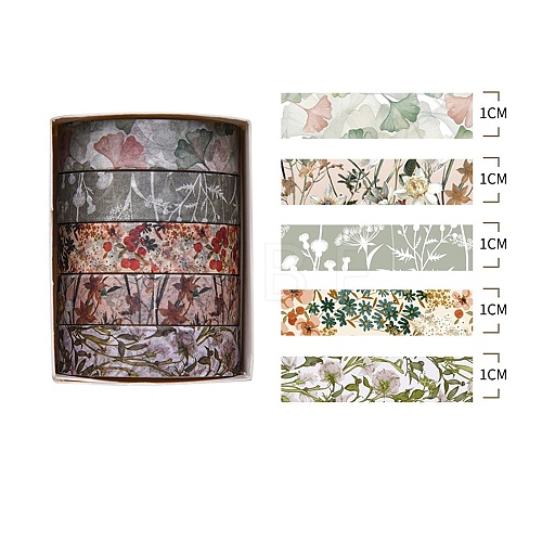 5 Rolls Forest Theme Paper Decorative Paper Tapes Set STIC-H002-05K-1