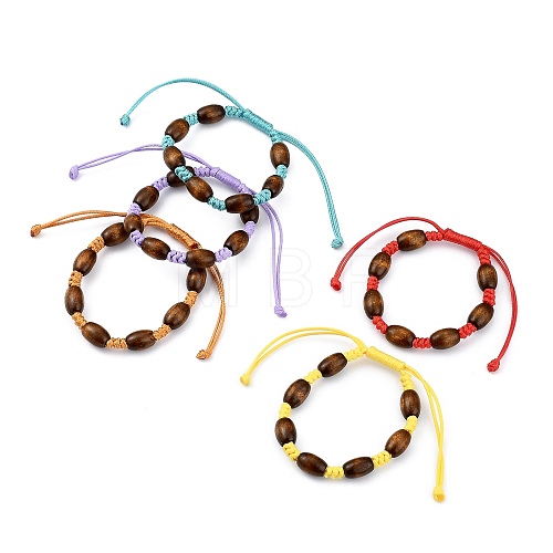 Adjustable Korean Waxed Polyester Cord Kid Braided Beads Bracelets BJEW-JB05437-1