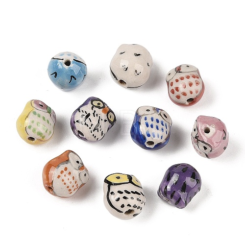 Handmade Printed Porcelain Beads PORC-E015-09L-1