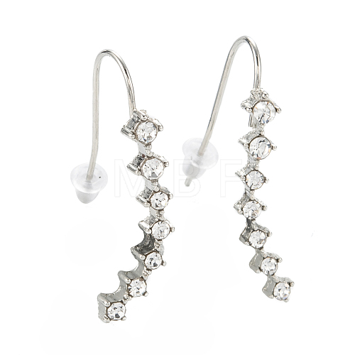 Alloy Rhinestone Dangle Earrings EJEW-F269-01P-1