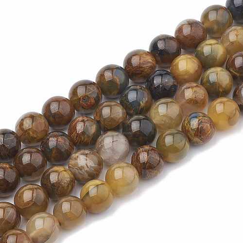 Natural Pietersite Beads Strands G-S333-8mm-010-1