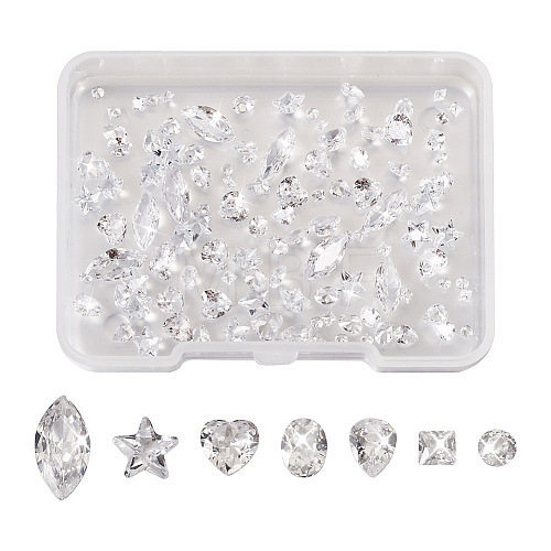 Craftdady 7 Style Cubic Zirconia Cabochons ZIRC-CD0001-07-1