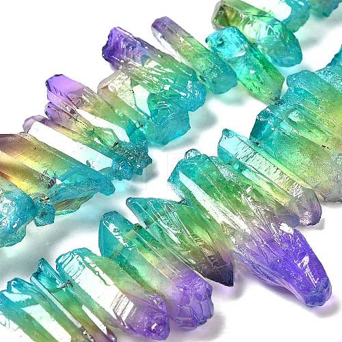 Natural Quartz Crystal Dyed Beads Strands G-I345-02G-1