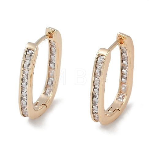 Clear Cubic Zirconia Hoop Earrings EJEW-L292-016G-1