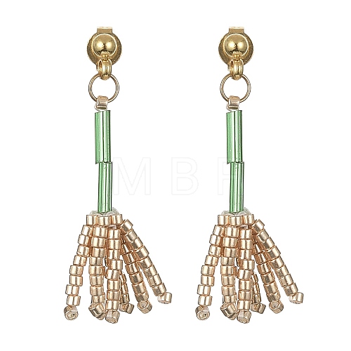 MIYUKI Delica Beaded Broom Dangle Stud Earrings EJEW-MZ00095-1