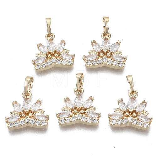 Brass Micro Cubic Zirconia Charms KK-N235-031A-1