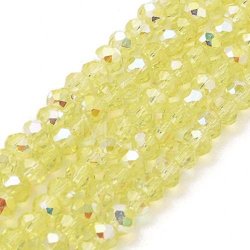 Baking Painted Transparent Glass Beads Strands DGLA-A034-J4mm-B05-1