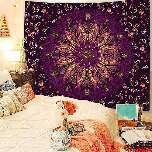 Polyester Bohemian Mandala Wall Hanging Tapestry MAND-PW0001-23H-1