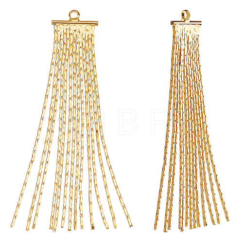 10Pcs Brass Coreana Chain Tassel Pendants KK-BBC0003-67-1