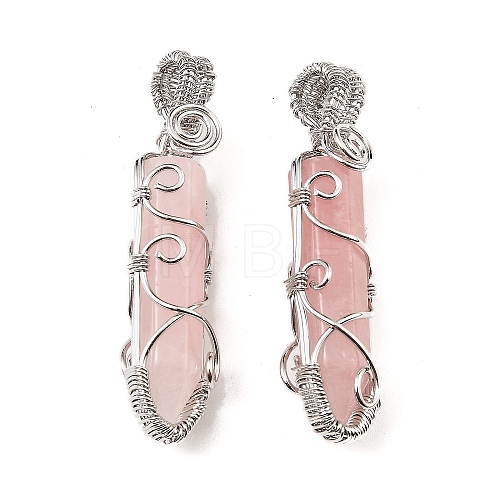 Natural Rose Quartz Pendants G-K338-28P-01-1