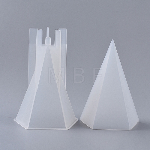 2PCS DIY Pentagonal Aromatherapy Candle Silicone & Plastic Molds DIY-F048-08-1