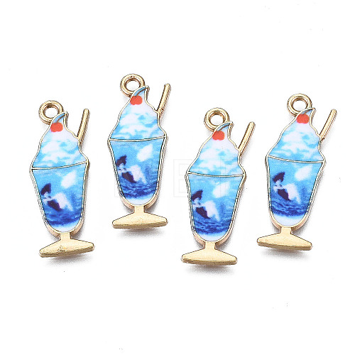 Rack Plating Alloy Enamel Pendants ENAM-T011-138B-1