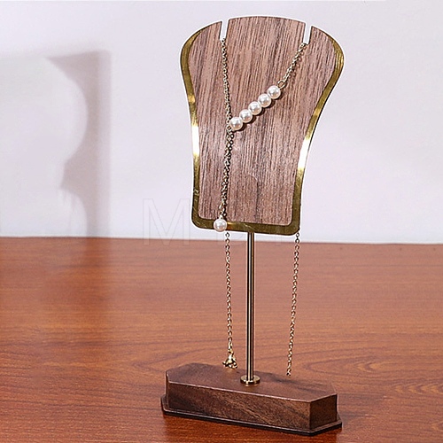 Leaf Shaped Wood Necklace Organizer Display Racks ODIS-B002-05A-1