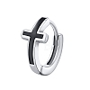 Non-Tarnish Stainless Steel Cross Huggie Hoop Earring for Men PW-WG81695-01-1