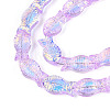 Transparency Electroplate Glass Beads Strands GLAA-T023-40A-04-3