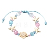 Synthetical Turquoise & Glass Beads Bracelets BJEW-FS00021-1