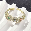 Brass Micro Pave Cubic Zirconia Cuff Rings for Women RJEW-D322-08G-2