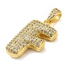 Brass Micro Pave Cubic Zirconia Pendants KK-E061-03G-06-2