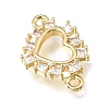 Brass Pave Cubic Zirconia Connector Charms KK-E802-30G-2