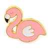Bird Golden Alloy Enamel Brooches JEWB-I035-08G-01-1