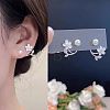 Alloy & Plastic Pearl Stud Earrings FS-WG98E52-01-1