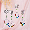 4Pcs 4 Style Butterfly & Heart Crystals Chandelier Suncatchers Prisms Chakra Hanging Pendant AJEW-CF0001-17-4
