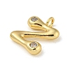 Rack Plating Brass Micro Pave Cubic Zirconia Pendants KK-A200-24G-Z-2