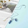 Natural Mixed Stone Pendant Necklaces and Asymmetrical Hoop Earrings Jewelry Sets SJEW-JS01212-14