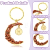 12Pcs Natural & Synthetic Gemstone Moon Keychains KEYC-YW00237-5
