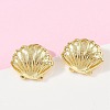 Brass Stud Earrings EJEW-R032-02G-3