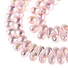 Electroplate Transparent Glass Beads Strands EGLA-N057-01A-06-3