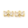 Brass Pave Clear Cubic Zirconia Connector Charms KK-B096-04G-1