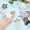 4Pcs 4 Style Star with Glass Bead Tassels Appliques DIY-BC0006-54-3